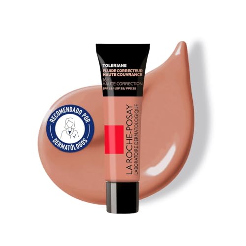 La Roche Posay, Toleriane base de maquilhagem fluída corretor de alta cobertura, longa duração 16 h, acabamento mate, corrige, unifica e protege, com SPF 25, para todos os tipos de pele, tom: 11, 30