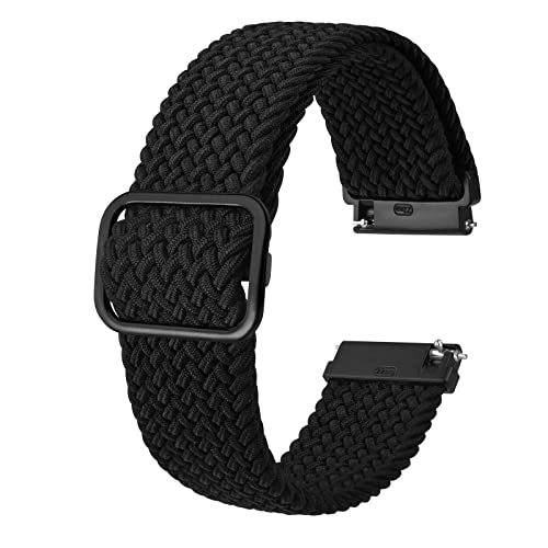 BISONSTRAP Correias de relógio de nylon, alças de laço trançadas ajustáveis para homens e mulheres, 18 mm 19 mm 20 mm 22 mm para escolher