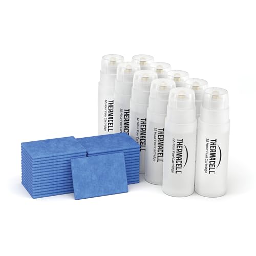 Thermacell Recarga repelente de mosquitos, proteção eficaz de 20 m², compatível com todos os dispositivos, 120 horas de duração, 10 cartuchos 30 pastilhas