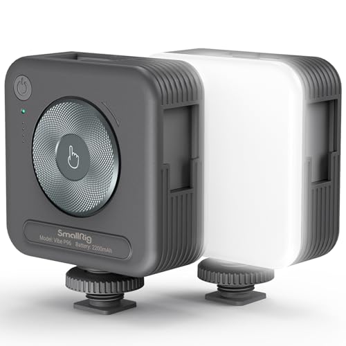 SMALLRIG P96 Luz de vídeo LED, luzes LED portáteis para câmaras, 96 pérolas LED para iluminação de vídeo e fotografia, painel recarregável 2200 mAh CRI95 2700-6500K - 3286B