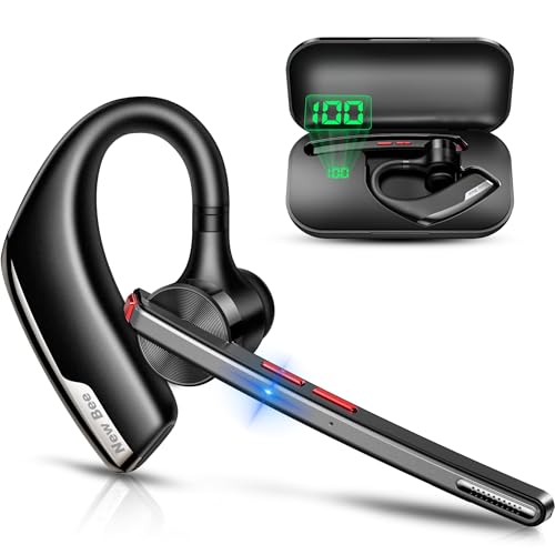 New Bee Auriculares mãos livres V5.2 auriculares Bluetooth sem fios negócio com microfone com duplo ENC cancelamento de ruído auricular de ergonomia peso ultraleve