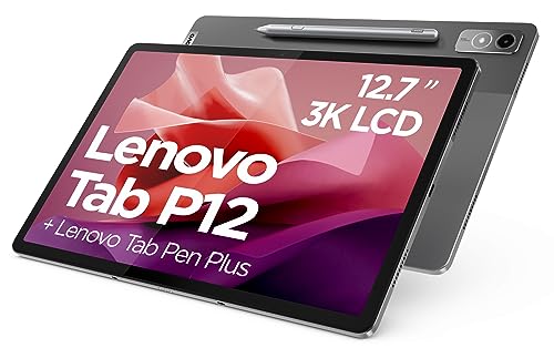 Lenovo Tab P12 Tablet de 12,7" de 3K (MediaTek Dimensity 7050, 8 GB de RAM, 128 GB expansíveis até 1 TB, 4 altifalantes, WiFi 6 + Bluetooth 5.1, Android 13) Tab Pen Plus, cinzento