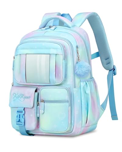 Tanou Mochilas escolares para menina, 20 litros respirável mochila colégio menina de 7 a 11 anos, nylon repelente de água mochila de meninas escolar