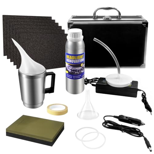 Qunbanty Kit reparação faróis 200 ml polido faróis de carro, kit polir farol, kit renovador faróis de carro, kit reparação lentes faróis carro, kit de ferramentas de restauração faróis para amarelar