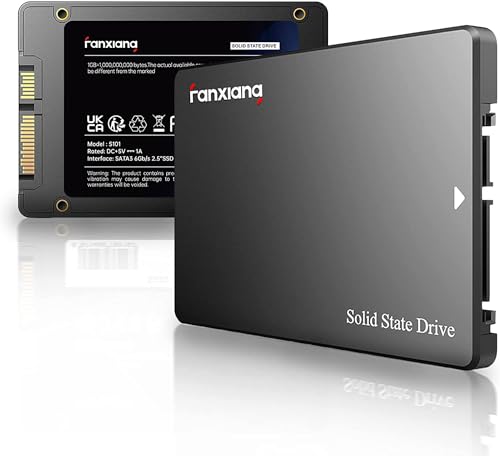 fanxiang S101 SATA SSD 256 GB Unidade de estado sólido interna de 6 GB/s de 2,5 polegadas, velocidade de leitura de até 550 MB/s, compatível com computadores de mesa e portáteis (preto)