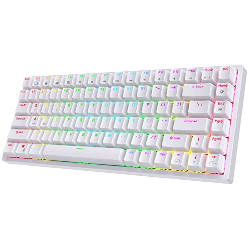RK ROYAL KLUDGE RK84 Teclado mecânico para jogos, sem fio, Bluetooth, 2,4 GHz, 75 %, RGB, três modos, teclado conectável com switch castanho tátil intercambiável, não necessariamente espanhol