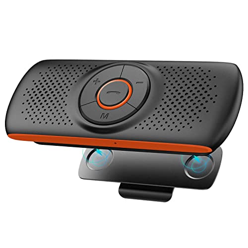 NETVIP Mãos-livres carro Bluetooth 4.2 com Siri e Google Assistant kit de carro altifalante sem fios para viseira altifalante sem fios magnético conexão de 2 telefones simultaneamente suporte cartão