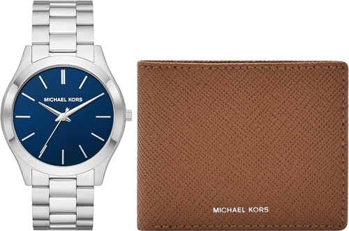 Michael Kors Reloj Runway para Hombre, Movimiento de Cuarzo a Tres Agujas con Fecha y Correa de Acero Inoxidable o PVC