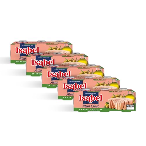 Isabel Atum claro em azeite, embalagem de 5 estojos com 3 latas de 65 g
