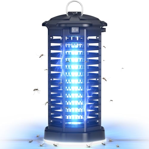 YISSVIC Candeeiro anti-mosquitos elétrico mata mosquitos elétrico 4200 V 365 nm UV mosquitos IPX4 impermeável para interior e exterior
