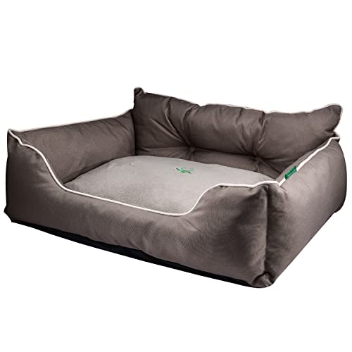 UNITED COLORS OF BENETTON. Pets | Cama para animais de estimação, cor castanho, medidas 90 x 70 x 28 cm, cama ergonómica para cães grandes, capa lavável na máquina