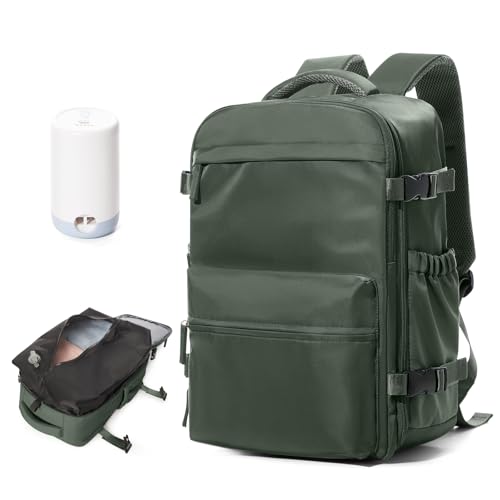 Mochila de viagem a vácuo com bomba mochila de viagem cabine de avião 40 x 20 x 25 Ryanair, Verde, 40 x 20 x 25, Mochila de caminhada