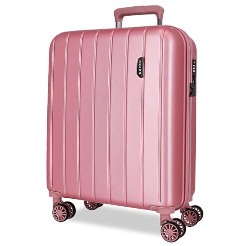 MOVOM Wood, mala de cabine, bagagem, interior com dois compartimentos, fabricado em ABS material resistente e leve, 4 rodas giratórias, fecho de combinação lateral, de Joumma Bags