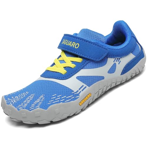 SAGUARO Calçado escalço crianças sapatilhas de trilho meninas respiráveis minimalistas sapatilhas de desporto para exterior interior, 24-36 UE