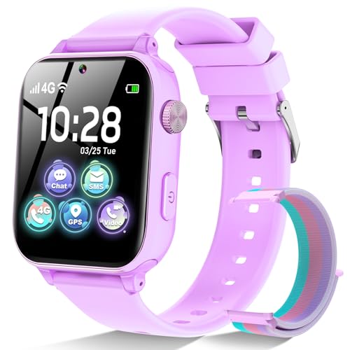 4G GPS Relógio inteligente para crianças, Smartwatch para meninos e meninas com chamadas, Sos, modo de classe, WIFI, videochamada, bate-papo, jogos, câmera, podómetro, relógios de telefone presentes