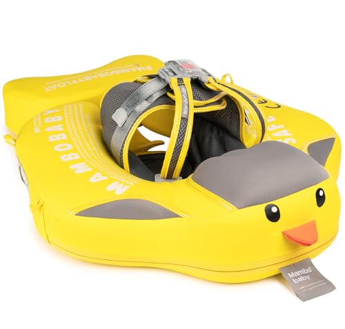 HECCEI Flutuador bebé Mambobaby não insuflável com cauda anel de natação para piscina de praia, flutuador para bebés de 3 a 24 meses