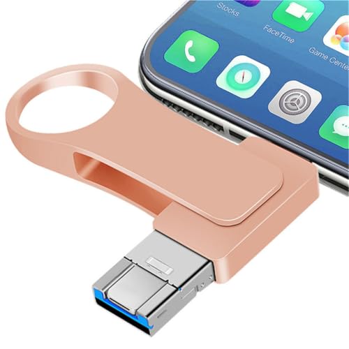 Lyshery Memória USB 512 GB USB 3.0 Pendrive 512 GB 4 em 1 Pen Drive alta velocidade Photostick Tipo C proteção senha metal memória externa compatível com telefone PC Android