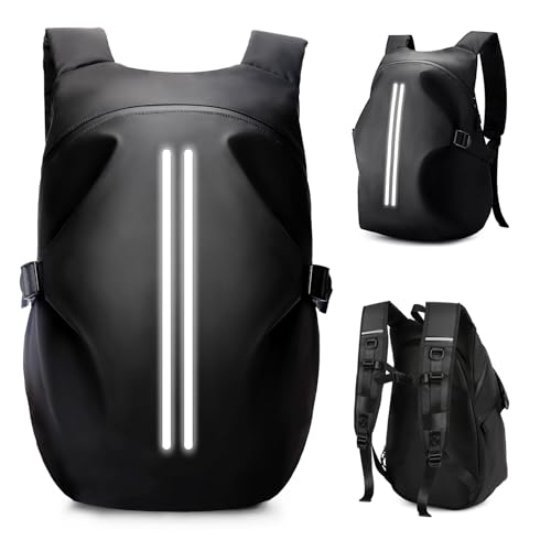 HYC00 Mochilas de motocicleta para homens, mochila impermeável para capacete, acessórios de motocicleta, malas para laptop, mochilas de viagem, malas escolares para estudantes, preto grande