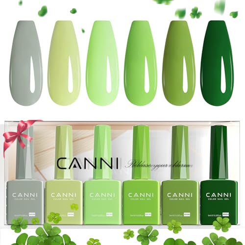 CANNI Vernizes semipermanentes de unhas em gel 6 cor cinzento verde intenso cinzento profundo verde UV gel gel Nail Polish esmalte unhas dos namorados kit unhas semipermanentes conjunto de unhas