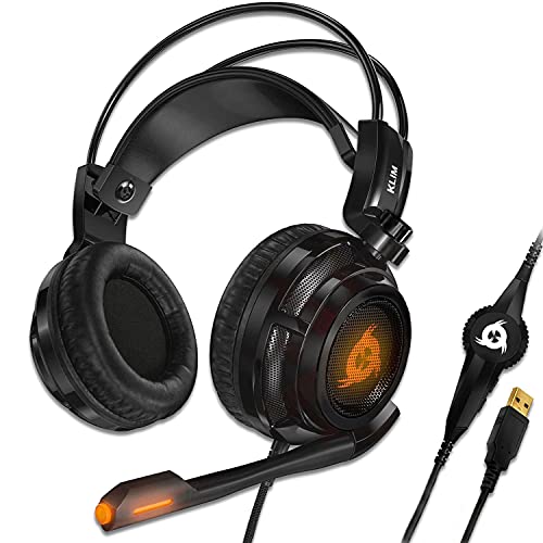 KLIM Puma – Capacetes auriculares Gaming com microfone – Som envolvente 7.1 – Capacetes PS5 Áudio, vibração integrada, pretos, ideais para jogar no PC, PS4, PS5 - nova versão