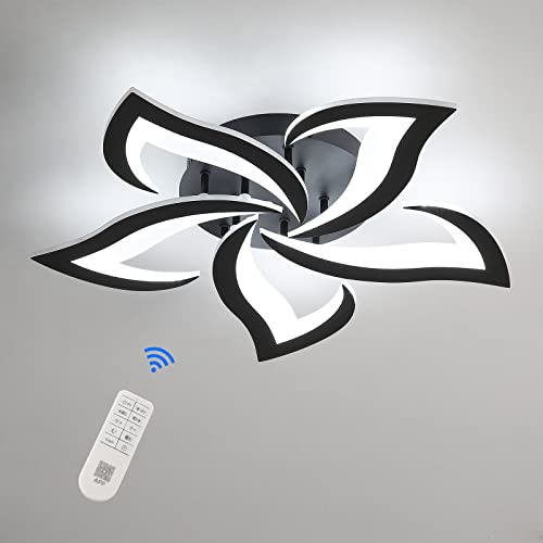 Riserva Candeeiro de teto moderno 40 W 4700 LM, luzes de teto em forma de pétala de moda regulável 3000-6500 K, acrílico plano LED de teto para sala de estar, cozinha quarto sala de jantar, 60 cm