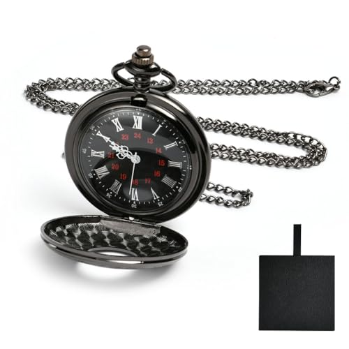 Vicloon Relógio de bolso vintage com corrente - presente antigo para aniversários, aniversário, Natal, dia do pai