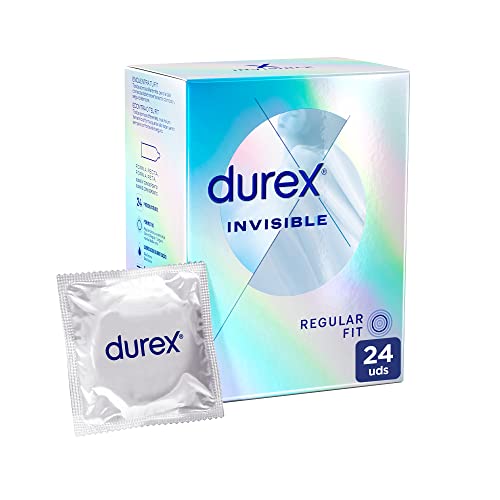 Durex Preservativos invisíveis, ultra finos extra sensíveis, pack de 24 preservativos