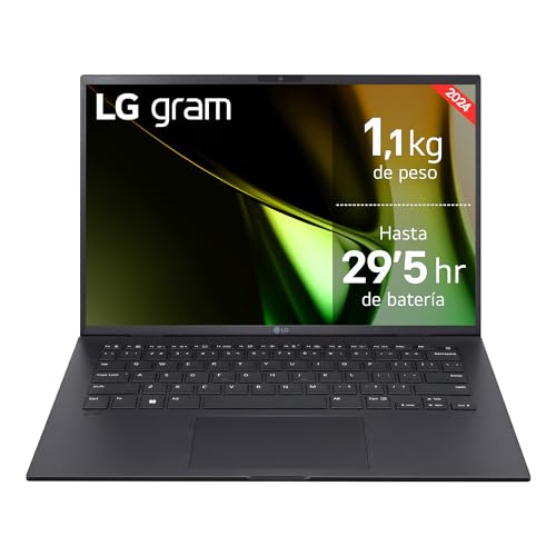 LG Gram 14ZD90S-G.AX75B Computador portátil ultraleve de 35,5 cm (14 polegadas) 1920 x 1200, painel IPS anti-reflexo, Intel Core ultra 7, 16 GB RAM, 512 GB SSD, 1,120 g, bateria até 299 g .5 h,