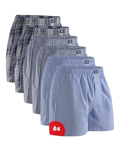 DANISH ENDURANCE Cuecas de tecido para homem, 100% algodão orgânico, conjunto de 3 ou 6, corte americano, cintura elástica, estilo calções