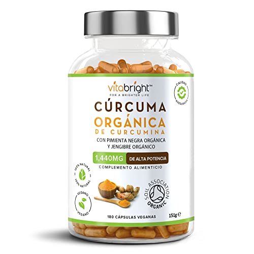Curcuma com gengibre e pimenta preta de 1440 mg, cápsulas de 180 curcuma (contêm pó para si ou leite dourado, curcuma e gengibre) açafrão com piperina VitaBright/pastilhas curcumina com pimenta preta