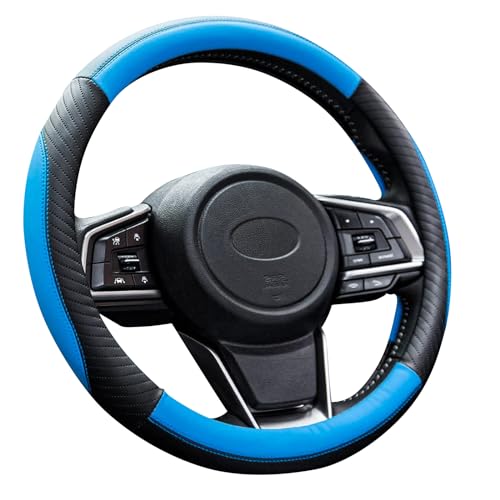 Capa volante de couro - ZATOOO capa volante carro, 38 cm, antiderrapante, durável, azul