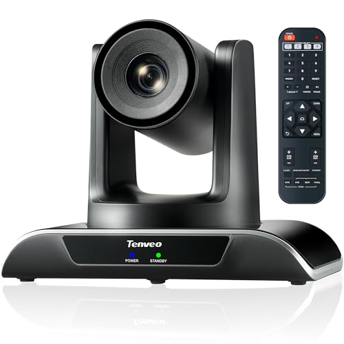 Tenveo Câmara de conferências PTZ 10X zoom óptico 1080p 60fps sala de conferências anjo de grande ângulo câmara PTZ USB3.0/HDMI para salas de conferências junto com a equipa Zoom Skype (VHD10U)