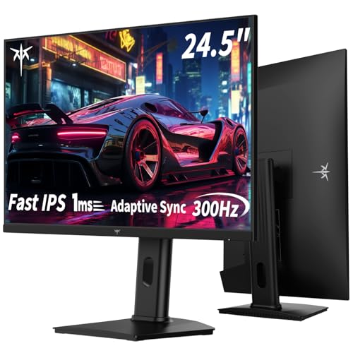 KTC Mnotior Gaming de 25 polegadas | 300 Hz (OC 320 Hz), FHD 1080P | Fast IPS Painel | 1 m, Adaptive-Sync, HDR10, 119% sRGB | HDMI x2, DP x1, suporte rotativo e ajustável em altura | VESA 10. 0 x 100