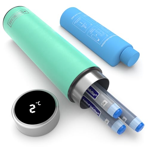 DISONCARE 60H Smart Geladeira portátil insulina viagem Temp-display, estojo isotérmico medicamentos para diabéticos, refrigeração com 2 refrigerador e QR alerta médico (Ciano)