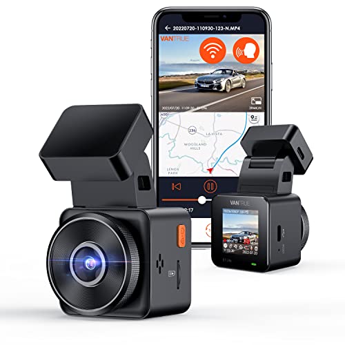 VANTRUE E1 Lite Mini Dash CAM WiFi frontal 1080P HDR/30 fps com controlo de voz, 1,54 polegadas, IPS Hidden Dash CAM Car, visão noturna de 160°, monitorização de estacionamento de 24 horas, GPS,