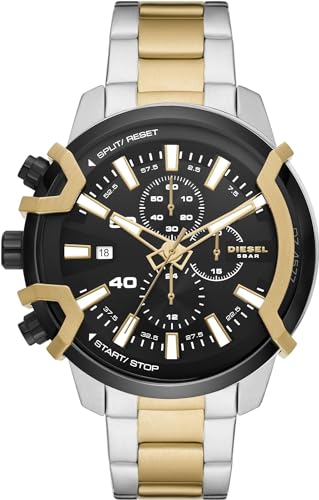 Diesel Griffed Relógio para homem, movimento de quartzo/cronógrafo com correia de silicone, aço inoxidável ou pele