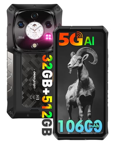Ulefone Armor 28 Pro 5G Movel resistente 2025, 32 GB + 512GB/SD-2TB Android 14 AI Smartphone 10600mAh telemóvel 6,67" FHD+ 120Hz AMOLED + 1,04" subecrã, câmara 64MP+55 0MP, 3-Slots/GPS/OTG/NFC preto