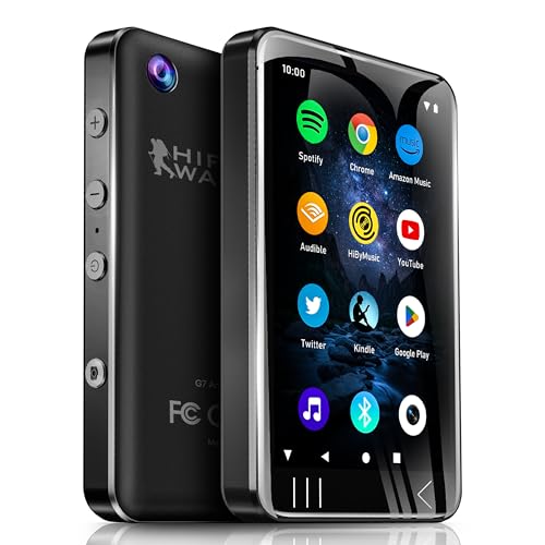 HIFI WALKER G7 MP3 Player with Camera and Spotify, MP3 Player com Bluetooth e WiFi, Android 80 GB mp3 Player, Spotify MP4 Player with Speaker, Spotify Amazon Music, Pandora, Youtube, Apple Music
