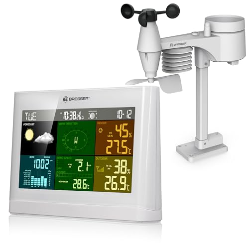 Bresser Conforto centro meteorológico 5 em 1 com ecrã colorido, branco
