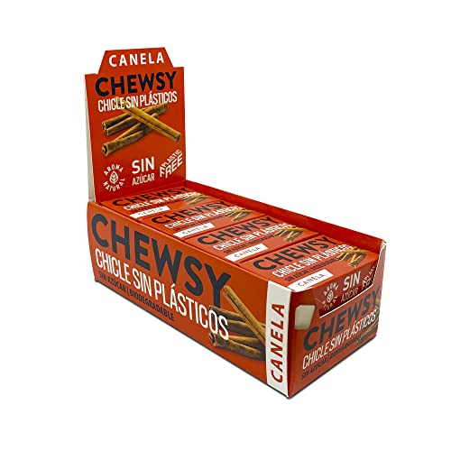 Chewsy - Pastilhas de canela sem açúcar, conjunto de 12 unidades de 15 g, ajuda a proteger os seus dentes - não contém plástico, adoçantes e aromas artificiais - pastilhas naturais