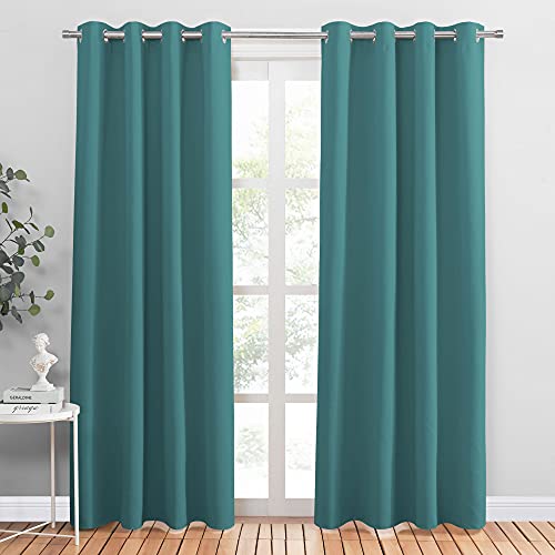 PONY DANCE Cortinas modernas opacas, com ilhós, tecido térmico isolante, para sala de estar, quarto, escritório, cozinha, sala de jantar, 2 painéis