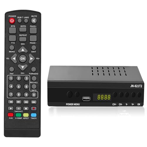 Decodificador TDT HD - DVB-T T2 H.265 HEVC Full HD PVR, USB, HDMI, SCART, sintonizador de televisão digital terrestre, descodificador terrestre, recetor digital de alta definição Full HD 1080p