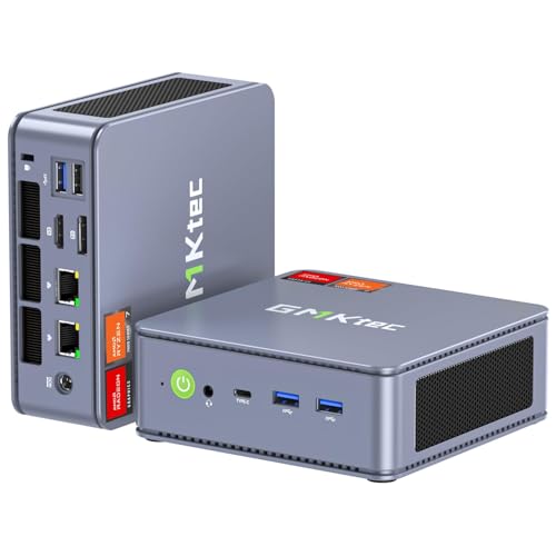 GMKtec Mini PC Gaming, Computer Desktop K6 AMD Ryzen 7 7840HS (bis zu 5,1 GHz) Dual Nic LAN 2,5 Gbps, 16 GB DDR5 1TB PCIe4.0 SSD, USB4.0/HDMI/DP/USB-C/WiFi 6E/BT 5.2/BT 5.2.2.2. 12