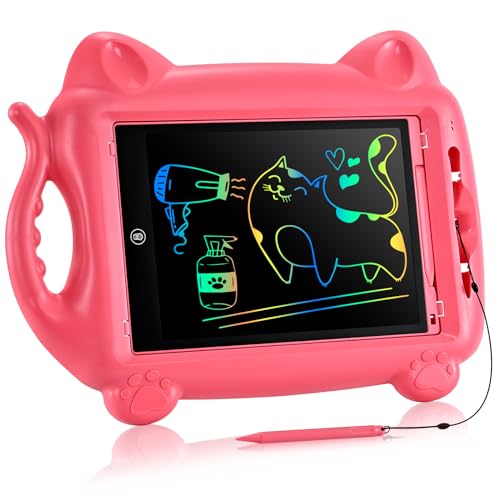 Ardósia magnética infantil, PINKCAT brinquedos crianças 1 2 3 4 5 6 7 anos presente menina menino quadro mágico 12 polegadas caderno digital tablet escrita LCD jogos educativos apagável quadro