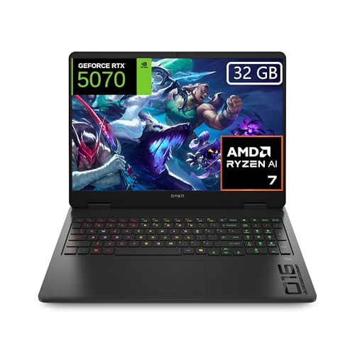 HP OMEN 16-ap0000ns Computador portátil Gaming 16" 2,5K AMD Ryzen AI 7 350, 32 GB RAM, 1TB SSD, NVIDIA RTX 5070, FreeDos - preto - teclado QWERTY espanhol