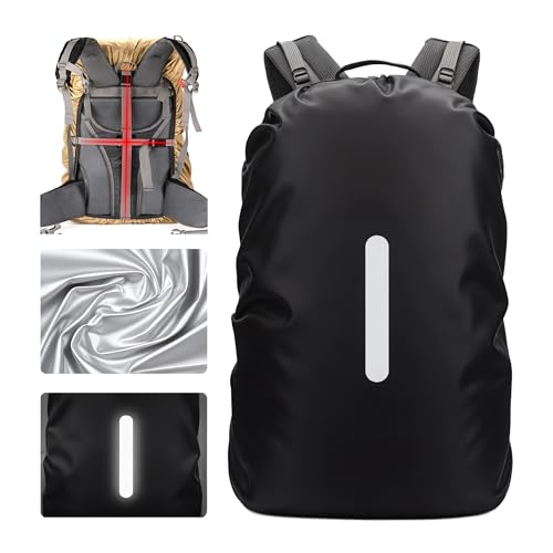 Lammcou Proteção contra chuva para mochilas escolares, capa impermeável Backpack Rain Cover com refletores e correias cruzadas antiderrapantes para acampamento e ciclismo