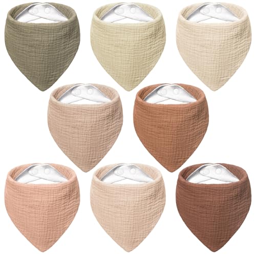 Babadores de musselina 100% algodão bandana babete para bebés unissexo bebés meninas meninos bebé e dentição 8 - embalagens.