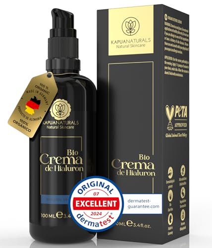 Creme facial de ácido hialurónico • 100 ml • creme hidratante facial • orgânico e VEGANO • cosmético natural e sustentável • com aloé vera, creme hidratante anti-idade para homens e mulheres