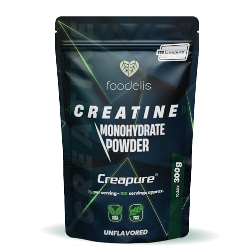 Creatina creapure 300 g em pó - 100% creatina monohidratada creapure - sem sabor, não-OGM, vegano, pura sem aditivos - inclui doseador - alta solubilidade