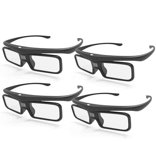 AWOL Vision DLP Óculos 3D óculos recarregáveis com obturador ativo compatíveis com AWOL Vision LTV-2500, LTV-3500, Vanish TV e outros projetores 3D DLP-Link (2 embalagens)